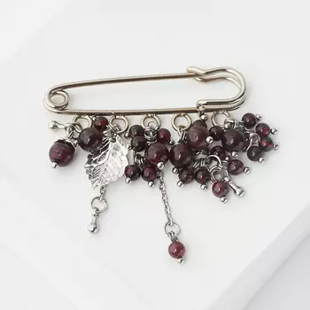 Брошь гранат альмандин (биж. сплав) (булавка)