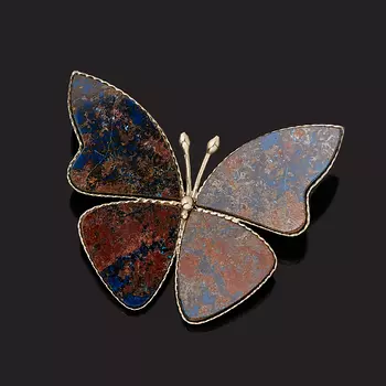 Брошь хризоколла (мельхиор)