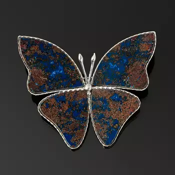 Брошь хризоколла (мельхиор)