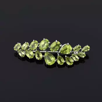 Брошь хризолит (серебро 925 пр.)