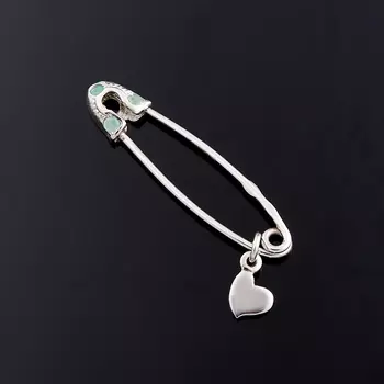 Брошь изумруд огранка (серебро 925 пр.) (булавка)