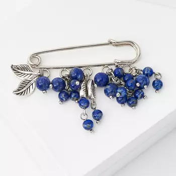 Брошь лазурит (биж. сплав) (булавка)
