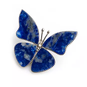 Брошь лазурит (мельхиор)