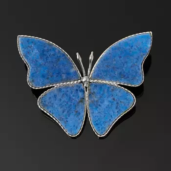 Брошь лазурит (мельхиор)