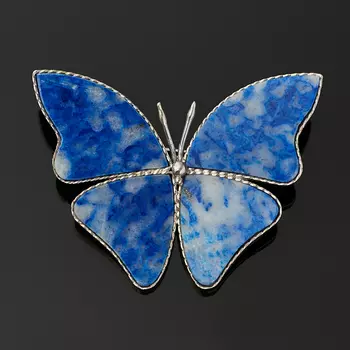 Брошь лазурит (мельхиор)