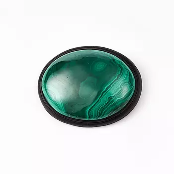 Брошь малахит (натуральная кожа)