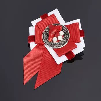 Брошь микс коралл, перламутр (биж. сплав, текстиль)