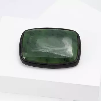 Брошь нефрит зеленый (натуральная кожа)