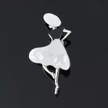 Брошь перламутр белый (биж. сплав эмаль) (кулон)