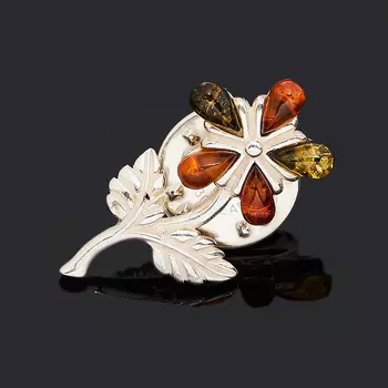 Брошь янтарь