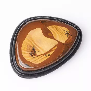 Брошь яшма рисунчатая (песочная) (кожа натуральная)