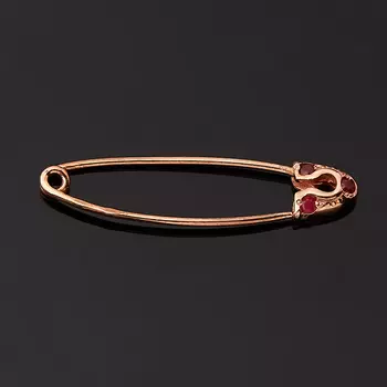 Брошь рубин (серебро 925 пр. позолота) огранка (булавка)