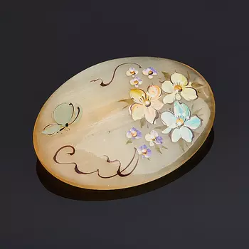 Брошь селенит (биж. сплав) 5,5 см