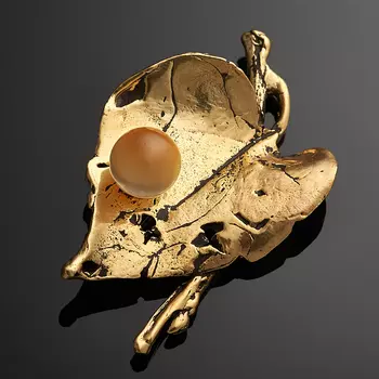 Брошь селенит (биж. сплав, бронза)