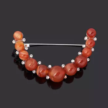 Брошь сердолик (биж. сплав)