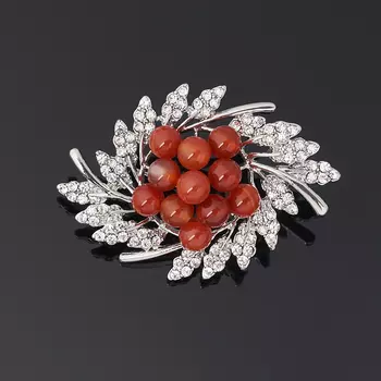 Брошь сердолик (биж. сплав)