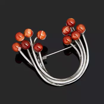 Брошь сердолик (биж. сплав)