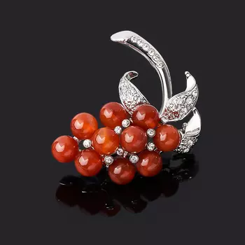 Брошь сердолик (биж. сплав)