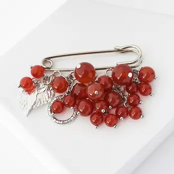 Брошь сердолик (биж. сплав) (булавка)