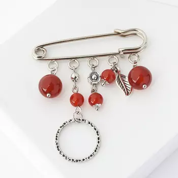 Брошь сердолик (биж. сплав) (булавка)