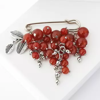 Брошь сердолик (биж. сплав) (булавка)