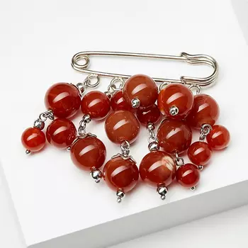 Брошь сердолик (биж. сплав) (булавка)