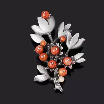 Брошь сердолик (биж. сплав) (кулон)