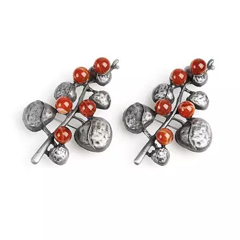 Брошь сердолик (биж. сплав, сталь без ник.) (кулон)