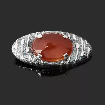 Брошь сердолик (серебро 925 пр. оксидир.)