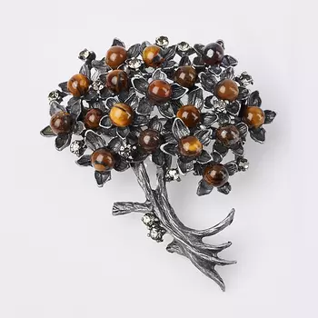 Брошь тигровый глаз (биж. сплав) (кулон)