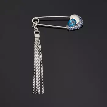 Брошь топаз лондон (серебро 925 пр. родир. бел., родир. черн.) огранка (булавка)