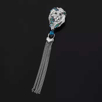 Брошь топаз лондон (серебро 925 пр. родир. бел., родир. черн.) огранка