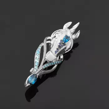 Брошь топаз лондон (серебро 925 пр. родир. бел., родир. черн.) огранка