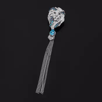 Брошь топаз swiss (серебро 925 пр. родир. бел., родир. черн.) огранка