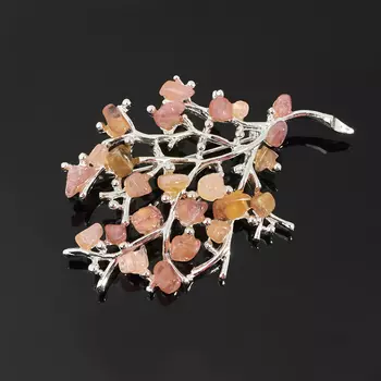 Брошь турмалин (биж. сплав посеребр.)