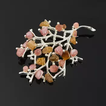 Брошь турмалин (биж. сплав посеребр.)