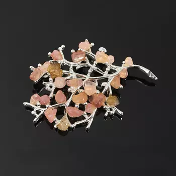 Брошь турмалин (биж. сплав посеребр.)