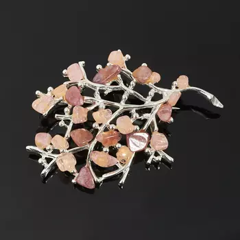 Брошь турмалин (биж. сплав посеребр.)