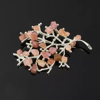 Брошь турмалин (биж. сплав посеребр.)