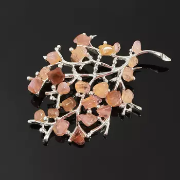 Брошь турмалин (биж. сплав посеребр.)