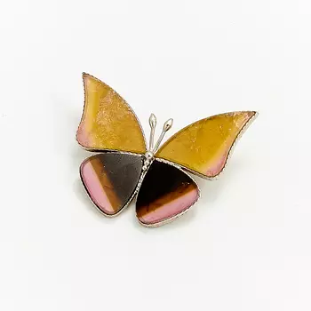 Брошь турмалин (мельхиор)