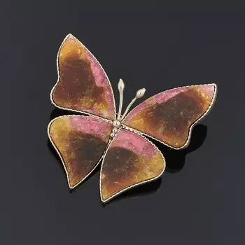 Брошь турмалин (мельхиор)