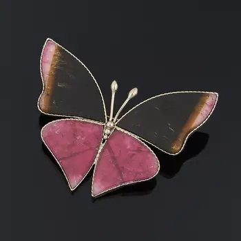 Брошь турмалин (мельхиор)