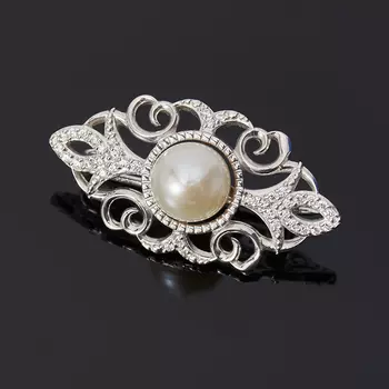 Брошь жемчуг белый (серебро 925 пр.)