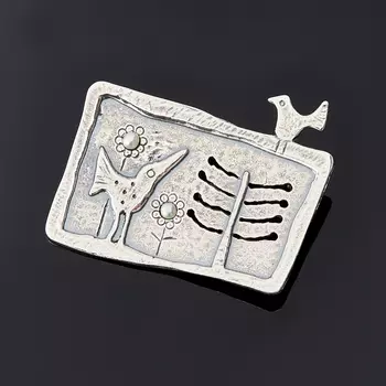 Брошь жемчуг белый (серебро 925 пр.)