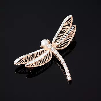 Брошь жемчуг белый (серебро 925 пр. позолота)