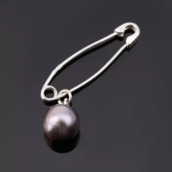 Брошь жемчуг черный (серебро 925 пр. родир. бел.) (булавка)