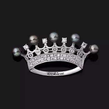 Брошь жемчуг черный (серебро 925 пр. родир. бел.)