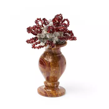 Букет микс гранат, лабрадор, оникс 14 см