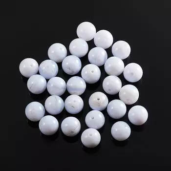 Бусина агат голубой шарик 8 мм (1 шт)